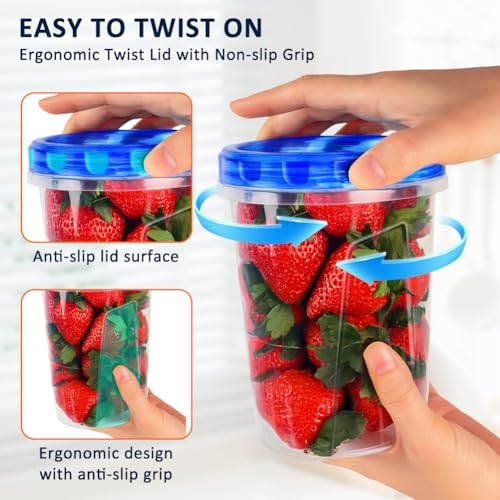 10 Pack 34oz Soup Freezer Storage Containers with Twist Lids for Meal Prep - Image 6