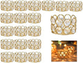Gold Crystal Tealight Candleholders - Pack of 20 Tea Lamp Candle Holders by Lovecat