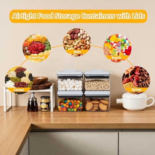 Pop Push Button Airtight Food Storage Containers 4 Pack (0.7Qt) - Image 4
