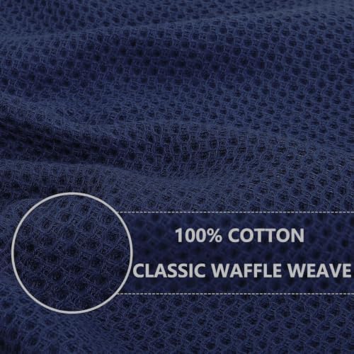 Homaxy 100% Cotton Waffle Weave Kitchen Dish Towels 4-Pack, Dark Navy - Image 2