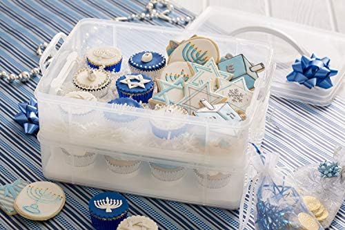 Snapware (2-Layer, 24 Cupcakes Plastic Detachable Cupcake Carrier Storage Container With Lid and Handle, Freezer Dishwasher Microwave Safe (Pack of 3) - Image 6