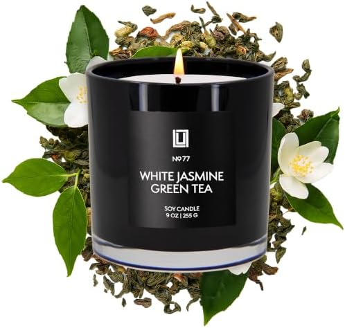 Lulu Candles White Jasmine & Green Tea Scented Soy Blend Jar Candle, 9 Oz. by LULUCANDLES