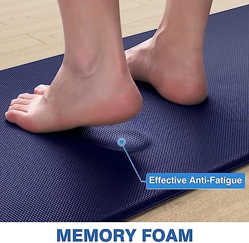 StepRite Kitchen Mats for Floor, 2-Piece Anti-Fatigue Kitchen Rugs, Blue - Image 7