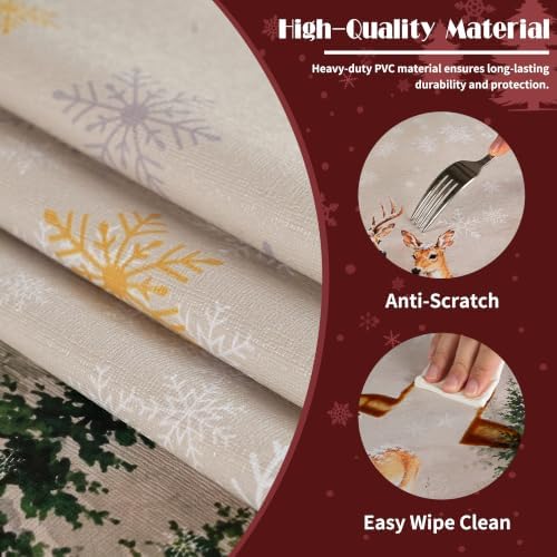 Rectangle Table Cloth,Christmas Vinyl Tablecloth, 54" x 102", Cedar - Image 3