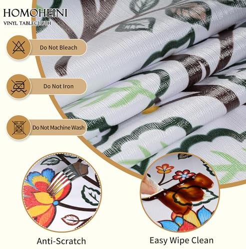 Rectangle Table Cloth,100% Waterproof Tablecloth Oil Proof Spill Proof Vinyl Table Cloth, Wipe Clean Plastic Table Cover for Dining, Camping, Indoor and Outdoor, 52"x70", Elegant Twig - Image 3