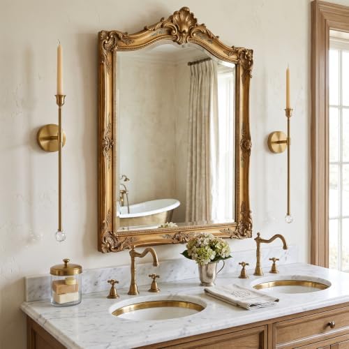 20" Wall Mounted Candle Sconce, 2 Packs, Copper Gold - Image 6