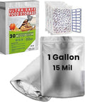 30 Mylar Bags for Food Storage 1 Gallon - Extra Thick 15 Mil - Long Term & Food Grade - Mylar Bags with Oxygen Absorbers 400cc- Zipper, Resealable, Stand-up Gousset - Bolsas Mylar con Abosrbentes by RELIABLEMYLARBAGSFORLONGTERMFOODSTORAGE