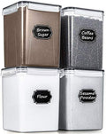 Wildone Flour Storage Containers 5.2L, 4 PCS Food Storage Containers, Black by Wildone