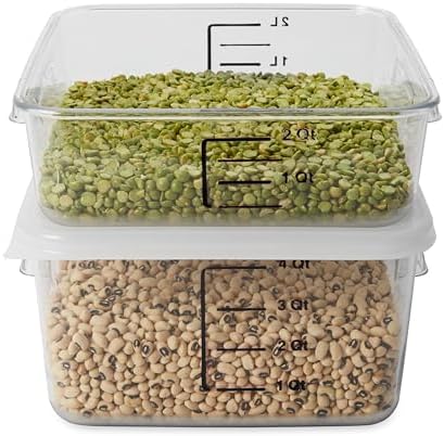 Rubbermaid Commercial Products, Space Saving Square Food Storage Container, 4 Quart, Clear, for Kitchen/Sous Vide/Meal Prep - Image 2