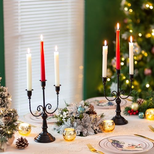 Sziqiqi Black Candelabra Candle Holder: 3 Arms Candelabra for Halloween - Image 4
