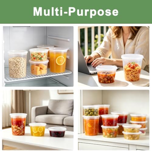 Lamosi Deli Containers with Lids 48 Sets, 32/16/8 oz X 16 Set Each - Image 6
