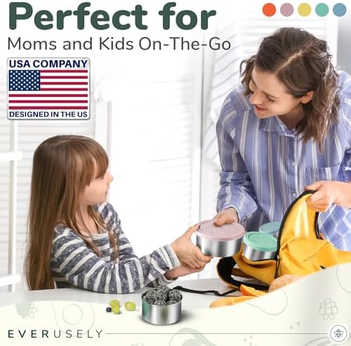 Microwavable Stainless Steel Food Containers, Lunch Boxes, Set of 5, Bright - Image 3