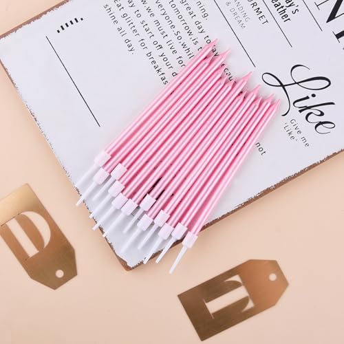 PHD CAKE 36-Count Pink Long Thin Metallic Birthday Candles, Cake Candles, Birthday Parties, Wedding Decorations, Party Candles, Cake Decorations - Image 2