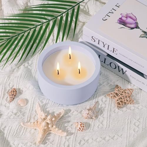 Viyffo Large 20oz Scented Candle - Citronella & Lavender, 3 Wick Non Toxic Soy Candles for Women, Matte Purple Ceramic Jar, Luxury Home Fragrance, Elegant Room Decor & Premium Birthday Gift - Image 2