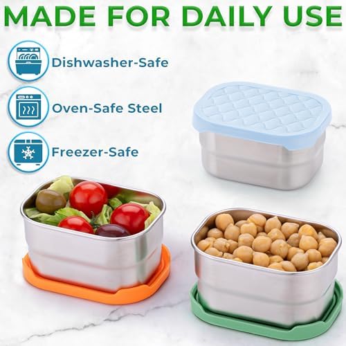 Small Metal Snack Containers - Stainless Steel - 8 oz, 4 PK, Fall Fest - Image 2