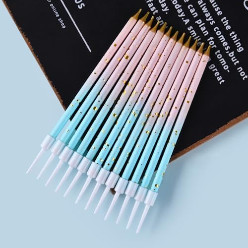 PHD CAKE Pink Blue Gold Long Thin Birthday Candles, Cake Candles, Birthday Parties, Wedding Decorations, Party Candles - Image 3