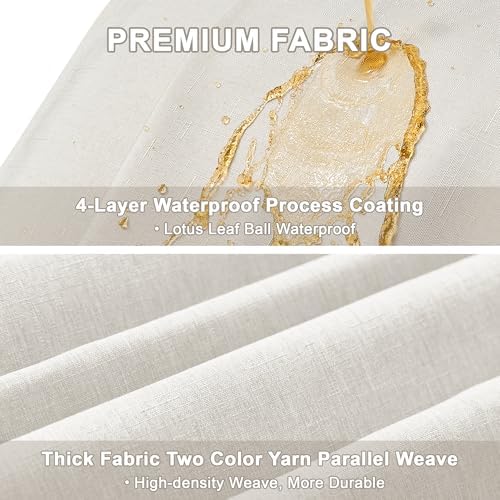 Decorelia Faux Linen Farmhouse Table Cloth 60"x84" for Rectangle Table, Ivory Waterproof Outdoor Washable Cloth Tablecloth for Rectangular Dining Room Kitchen Outdoor Party Restaurant Decor - Image 4
