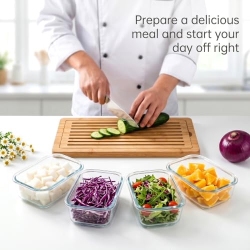 10 Pack Glass Food Storage Containers with Glass Lids, 5 x 35oz & 5 x 21oz - Image 5