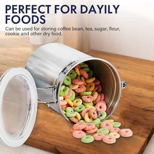 ENLOY 165oz Stainless Steel Airtight Canister for Kitchen with Clear Lid - Image 6