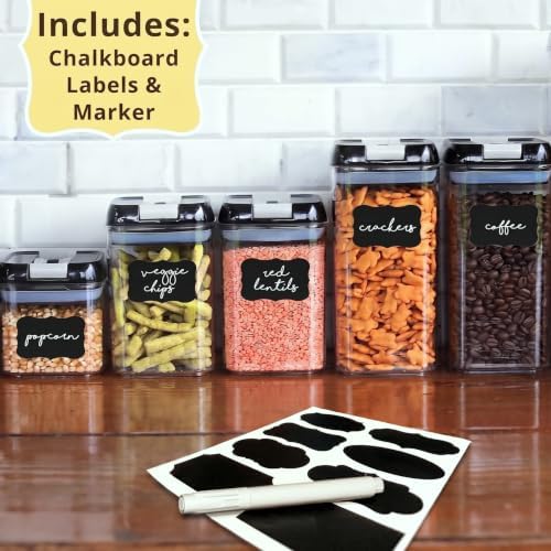 Simply Gourmet Airtight Food Storage Containers with Lids – 7 Piece Assorted Size Kitchen Pantry Organization Set, BPA-Free Clear Plastic, Stackable Containers for Cereal, Flour, Sugar, Rice, Snacks - Image 2