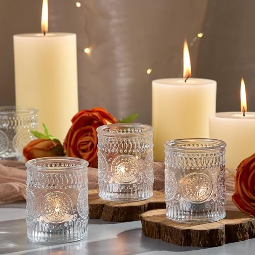 30 Pack Clear Glass Votive Candle Holders, Vintage Candle Holder Bulk, Tealight Candle Holders for Table Centerpieces, Home, Bridal Shower, Birthday, Christmas, Thanksgiving Party Table Decor - Image 2