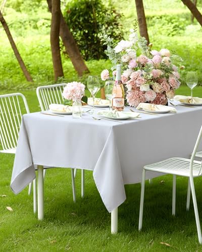 Pureegg Rectangle Linen Tablecloth Waterproof & Stain Resistant, Wrinkle-Free Table Cloth Adds Elegance and Protection, Ideal for Dining, Party, Wedding and Outdoor, 52 x 70 Inch, White - Image 7