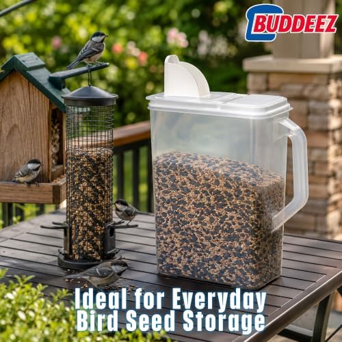 Buddeez Bulk Food Storage Container 8 Quart All Purpose Clear (White Lid) - Image 3