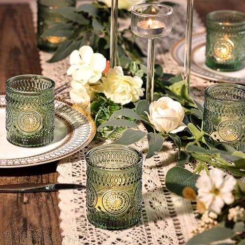 Green Votive Candle Holders Set of 36- Glass Tealight Candle Holders Bulk - Image 2