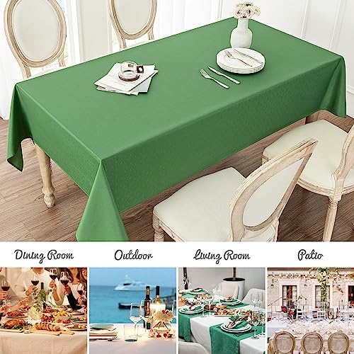 Veblandy Rectangle Tablecloth Waterproof 60x104 inch Linen Textured Table Cloth Stain and Wrinkle Resistant Washable, Decorative Fabric Table Cover for Dining, Party and Camping, Green - Image 7