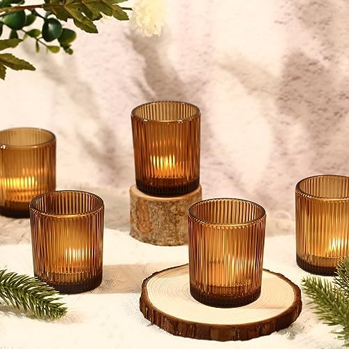36 Pack Votive Candle Holders, Amber Candle Holders for Fall Table Decor - Image 7