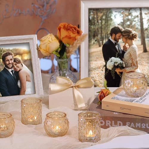 NITIME 36 Pcs Assorted Gold Votive Candle Holders, Tea Light Candle Holder Glass for Wedding Table Decor, Gold Candle Holders for Table Centerpiece, Brithday and Holiday Decorations - Image 6