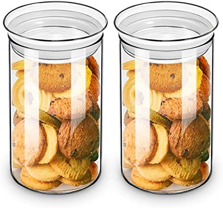 ZENS Glass Jars with Airtight Lid Set of 2, 37oz Kitchen Storage Jars by ZENSLIFESTYLE