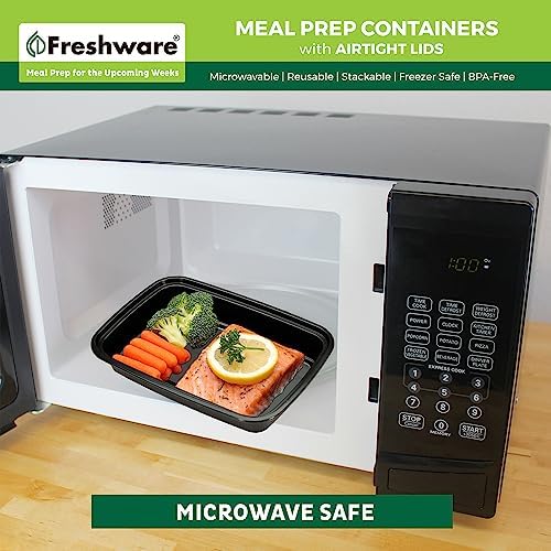 Freshware Meal Prep Containers [150 Pack] 1 Compartment with Lids, Food Storage Containers, Bento Box, BPA Free, Stackable, Microwave/Dishwasher/Freezer Safe (24 oz) - Image 6