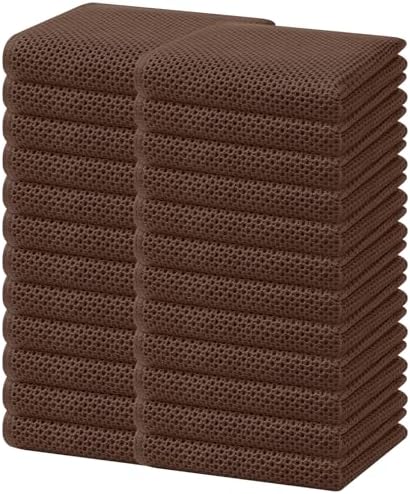 Homaxy 100% Cotton Waffle Weave Kitchen Dish Towels 24-Pack, Coffee by Homaxy