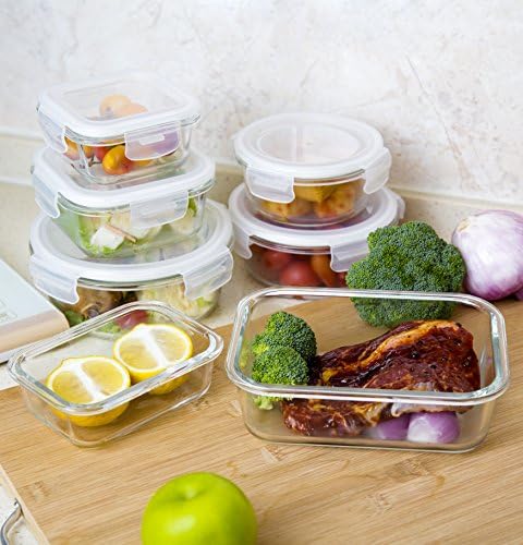 18 Piece Glass Food Storage Containers with Snap Locking Lids for Meal Prep - Image 6