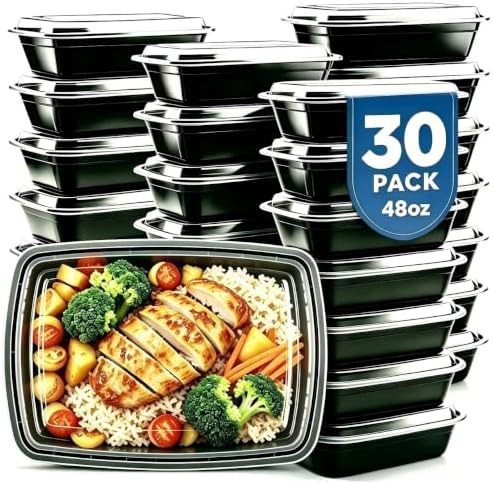 48OZ 30 Pack Meal Prep Containers Reusable Food Leftover Storage Containers by Unknown