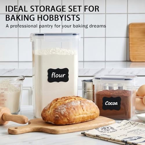36 PCS Airtight Food Storage Containers with Lids, Plastic Kitchen and Organization Canisters for Cereal, Dry Food, Flour and Sugar, BPA-Free, PVC-Free, Includes Labels & Marker - Image 4