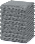 Homaxy 100% Cotton Waffle Weave Kitchen Dish Towels 8-Pack, Grey by Homaxy