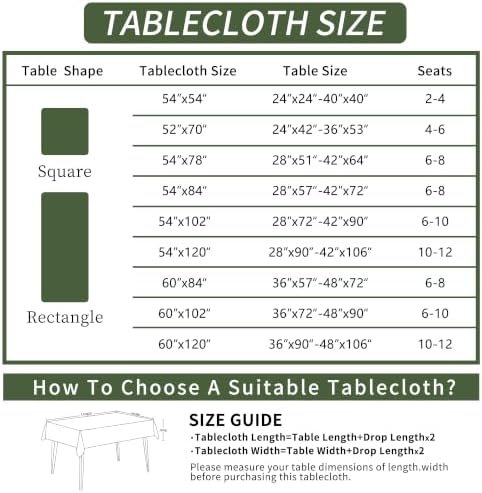 Rectangle Table Cloth,100% Waterproof Vinyl Tablecloth, 60" x 84",Leaves - Image 5