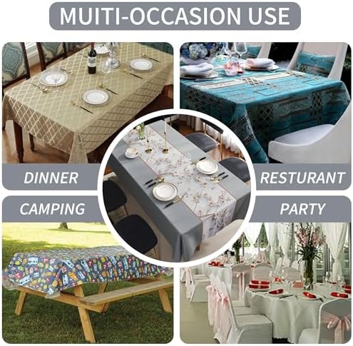 Rectangle Table Cloth,100% Waterproof Tablecloth Oil Proof Spill Proof Vinyl Table Cloth, Wipe Clean Plastic Table Cover for Dining, Camping, Indoor and Outdoor 54" x 102",Prunus Persica - Image 6