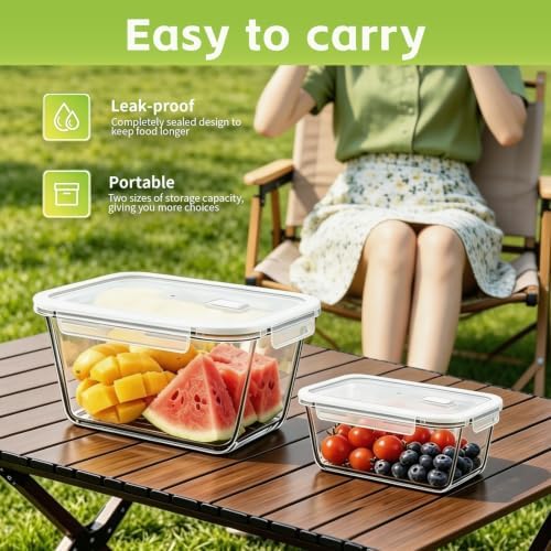 Extra Large Glass Storage Containers with Lids, 85oz & 22oz 4 Pack - Image 5