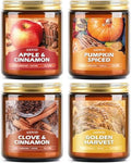 AOOVOO Fall Candles Set - 4 Pack Candles for Home Scented, 28 oz Natural Soy Wax 200 Hour Long Lasting, Autumn Gifts Set for Women Men Fall Fragrance of Pumpkin/Apple Cinnamon/Clove/Wheat Vanilla by AOOVOO