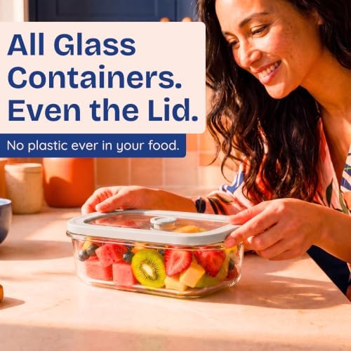 Non-Toxic Glass Food Containers with Lids, 4-Pack, 21 oz, Airtight, Gray - Image 2