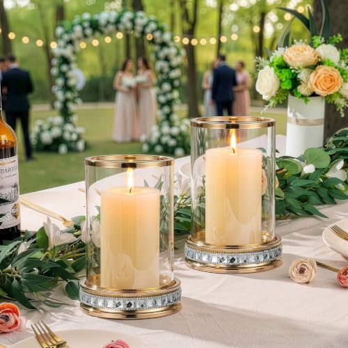 2pcs Hurricane Candle Holder, Pillar Candle Holders with Clear Glass Sleeve - Image 4