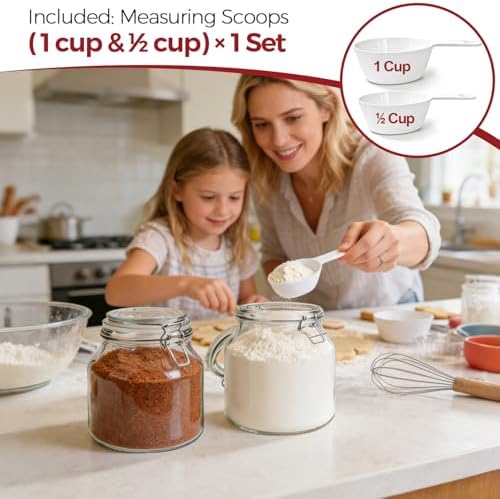 Glass Jars with Airtight Lids 0.6 Gallon 2 Pack Kitchen Canisters - Image 5