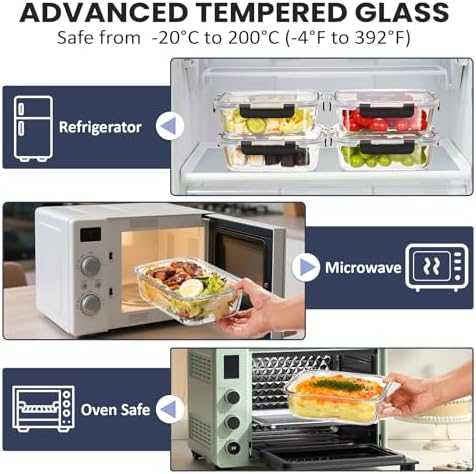 HOTEC 2-Pack 35OZ Glass Food Storage Container - Image 3