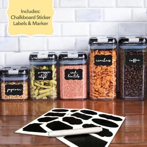 Simply Gourmet Airtight Food Storage Containers with Lids – 4 Piece Slim Kitchen Pantry Organization Set, 8 Cup Capacity, BPA-Free Clear Plastic, Stackable Containers for Flour, Sugar, Rice, Snacks - Image 6