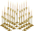 Brass Gold Candle Holders Rustproof Taper Candlestick Holders for Holiday Party Table Centerpiece Wedding Fireplace Mantel Housewarming Gift,10 Sets(30 Pcs) by Unknown