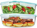 2 Pack 78 Oz / 9.8 Cups Large Glass Food Storage Containers with Lids, Meal Prep Containers for Baking, Serving, Glass Storage Container, BPA Free, Leakproof, Freezer, Microwave/Oven Safe by Soumeclu