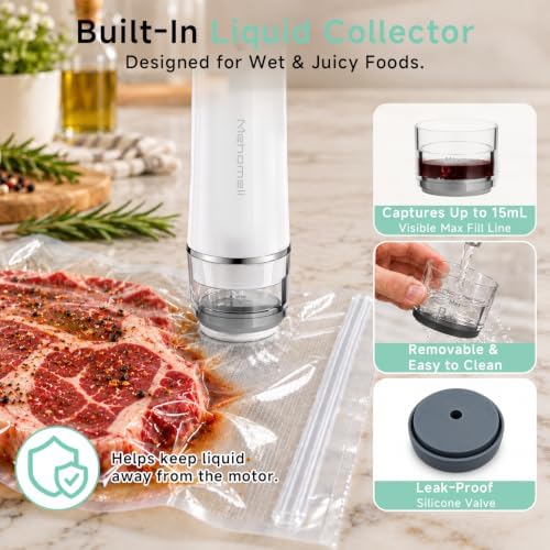 Mehomeli Compact Handheld Vacuum Sealer for Food with 30 Reusable Bags - Image 4